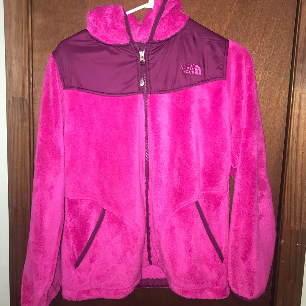 The North Face pink furry coat